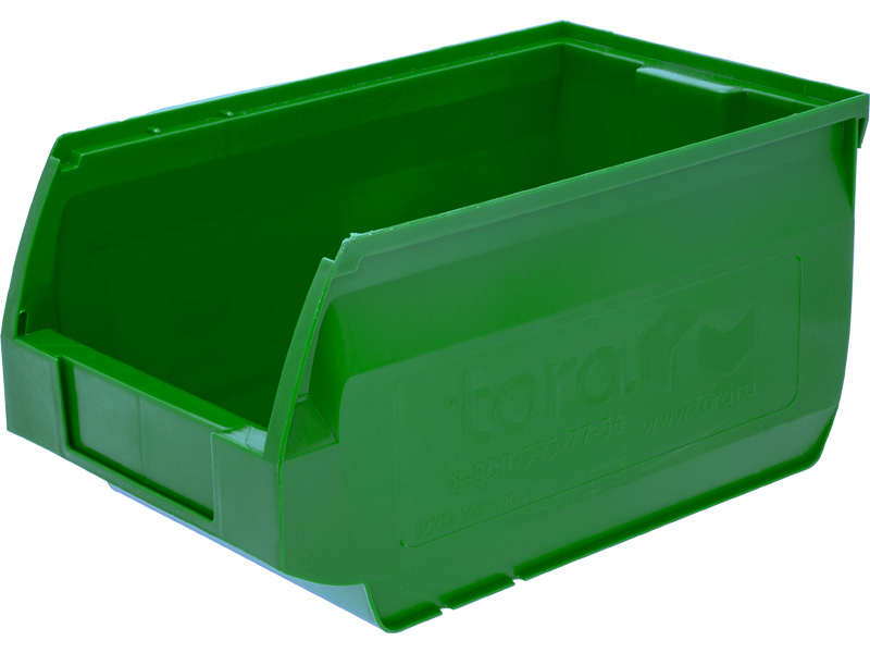 Ящик сплошной 250×150×130 мм, объем 4.88 л., арт.: 5002, зелёный, код: 11312