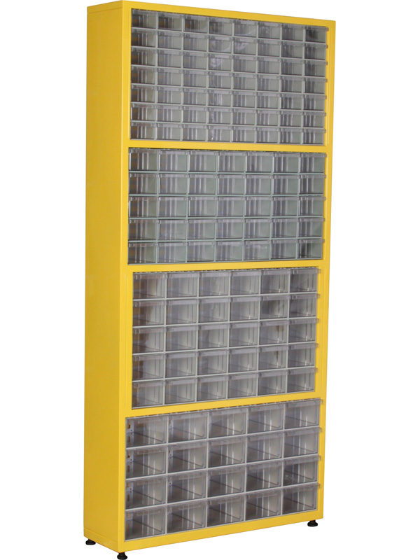 Шкаф со сплошными ящиками 920×235×1960 мм, арт.: TMD7-K, жёлтый, код: 20151